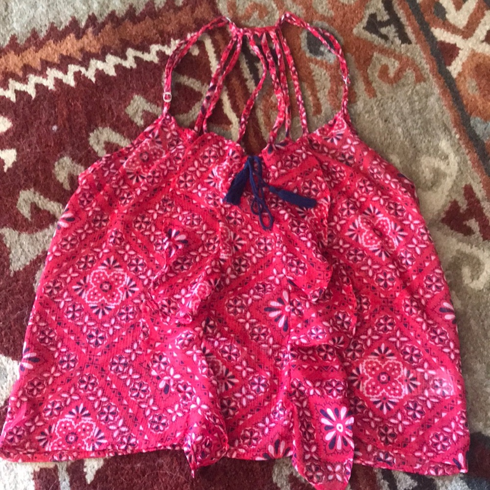 Red and blue tank top